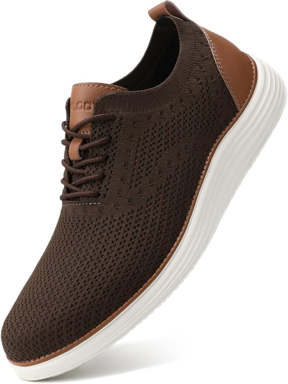Men's Brown Knit Comfortable Casual Lace-Up Oxfords Breathable Tennis Sneakers
